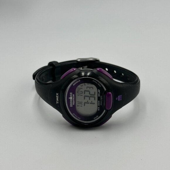 3/$30 Timex Ironman Triathlon Digital Watch Women Black Purple Water Resistant - Picture 5 of 15